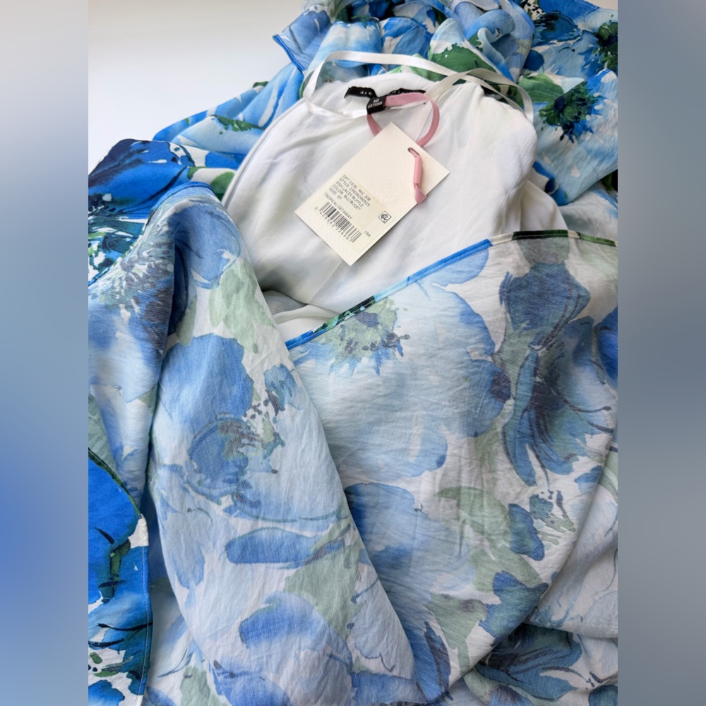 NWT Alex Marie Blue Floral High Low Dress - Picture 11 of 12